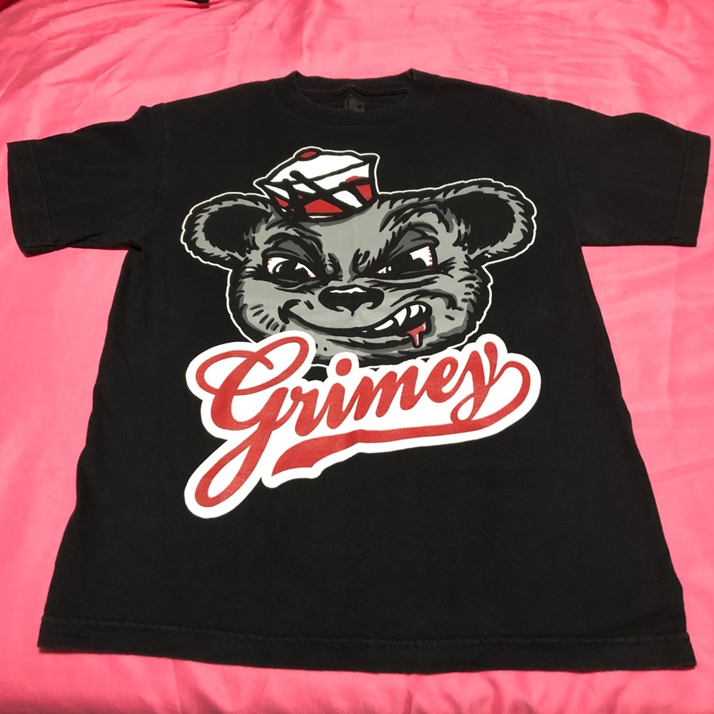 Vintage rare Enemy Of The State graphic shirt cartoon Grimey bear